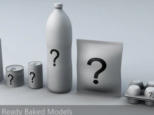 questionable food and drink low-poly 3D Model
