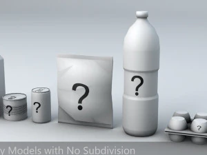 questionable food and drink low-poly 3D Model