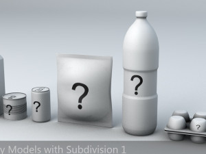questionable food and drink low-poly 3D 모델