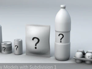 questionable food and drink low-poly 3D Model