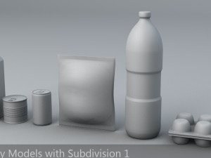 questionable food and drink low-poly 3D 모델