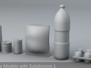 questionable food and drink low-poly 3D Model