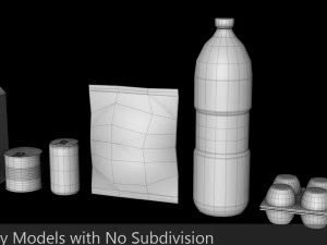 questionable food and drink low-poly 3D Model
