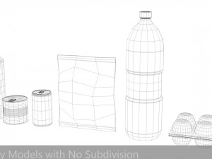 questionable food and drink low-poly 3D 모델
