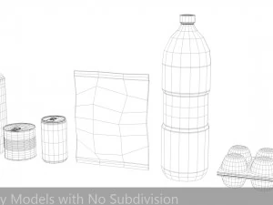 questionable food and drink low-poly 3D Model