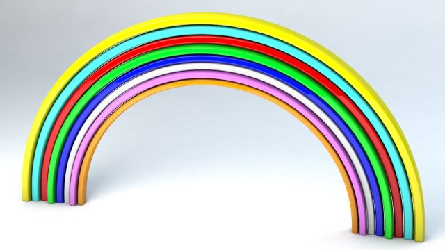 rainbow low-poly Modèle 3D .c4d .max .obj .3ds .fbx .stl .blend 