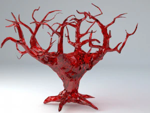 जीवन का क्रिस्टल वृक्ष लो-पॉली 3D मॉडल