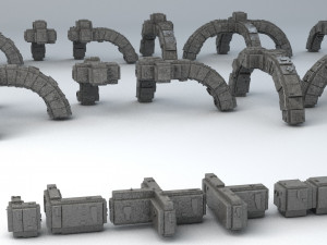 sci-fi shapes - the blocks low-poly 3D Model