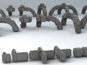 sci-fi shapes - the blocks low-poly 3D Model