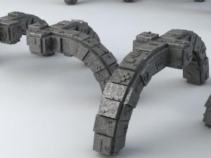 sci-fi shapes - the blocks low-poly 3D Model