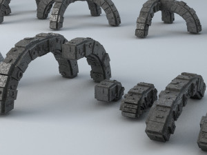 sci-fi shapes - the blocks low-poly 3D Model