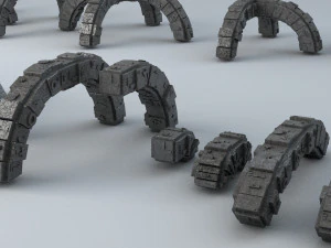 sci-fi shapes - the blocks low-poly 3D Model
