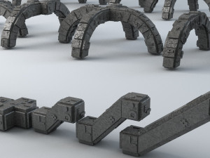sci-fi shapes - the blocks low-poly 3D Model