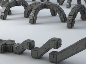 sci-fi shapes - the blocks low-poly 3D Model