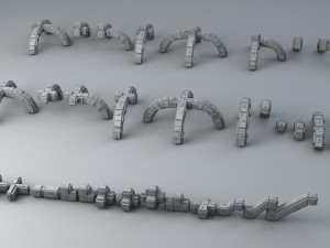 sci-fi shapes - the blocks low-poly 3D Model