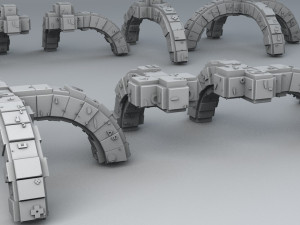 sci-fi shapes - the blocks low-poly 3D Model