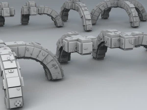 sci-fi shapes - the blocks low-poly 3D Model
