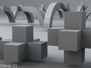 sci-fi shapes - the blocks low-poly 3D Model