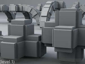 sci-fi shapes - the blocks low-poly 3D Model