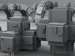 sci-fi shapes - the blocks low-poly 3D Model
