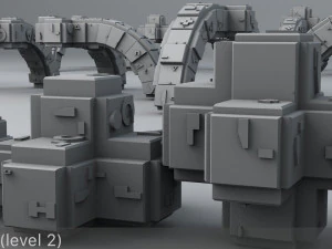 sci-fi shapes - the blocks low-poly 3D Model
