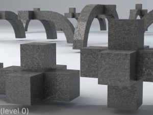 sci-fi shapes - the blocks low-poly 3D Model