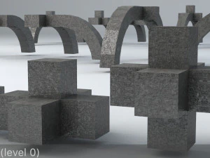 sci-fi shapes - the blocks low-poly 3D Model