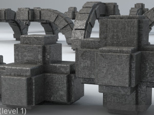 sci-fi shapes - the blocks low-poly 3D Model