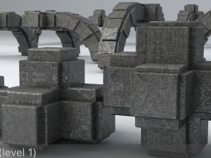sci-fi shapes - the blocks low-poly 3D Model