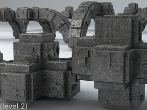 sci-fi shapes - the blocks low-poly 3D Model