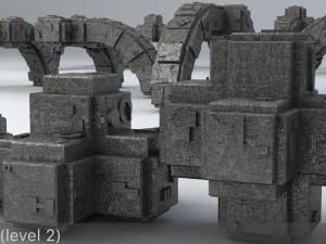 sci-fi shapes - the blocks low-poly 3D Model
