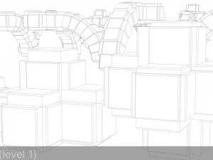sci-fi shapes - the blocks low-poly 3D Model