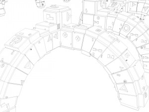 sci-fi shapes - the blocks low-poly 3D Model