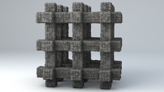 sci-fi shapes - the grid 3D 모델 .c4d .max .obj .3ds .fbx .stl .blend 