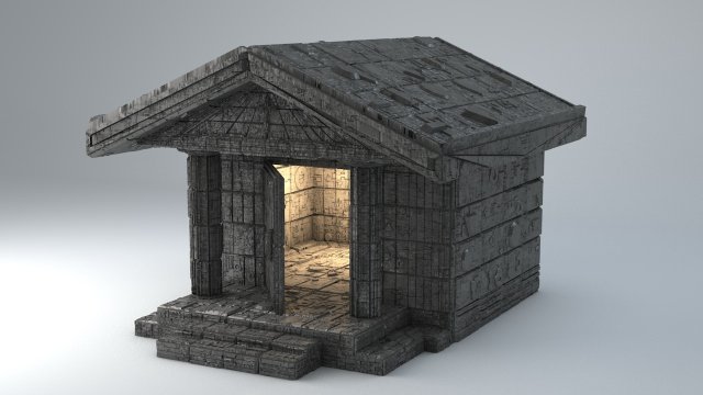 sci-fi shapes - the necropolis low-poly Modello 3D .c4d .max .obj .3ds .fbx .stl .blend 