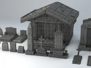 sci-fi shapes - the necropolis low-poly 3D Model