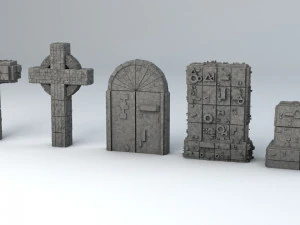 sci-fi shapes - the necropolis low-poly 3D Model