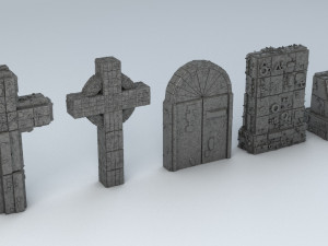 sci-fi shapes - the necropolis low-poly Modello 3D
