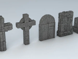 sci-fi shapes - the necropolis low-poly 3D Model