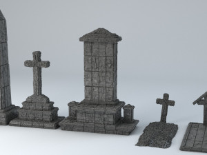 sci-fi shapes - the necropolis low-poly Modello 3D