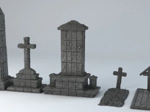 sci-fi shapes - the necropolis low-poly 3D Model