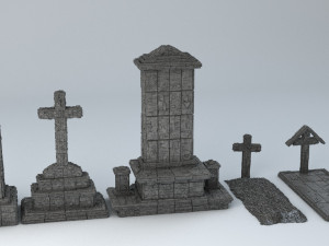 sci-fi shapes - the necropolis low-poly Modello 3D