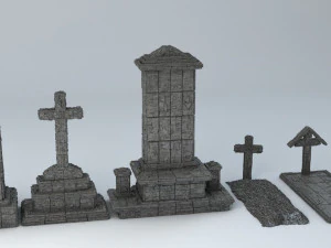 sci-fi shapes - the necropolis low-poly 3D Model