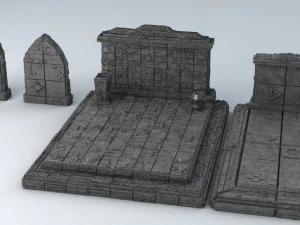sci-fi shapes - the necropolis low-poly 3D Model