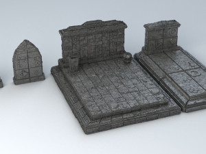 sci-fi shapes - the necropolis low-poly Modello 3D
