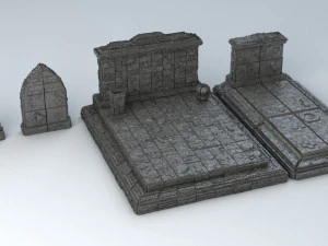 sci-fi shapes - the necropolis low-poly 3D Model