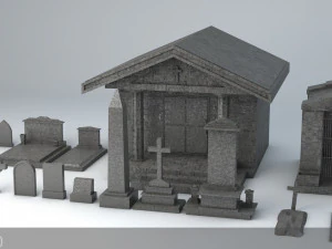 sci-fi shapes - the necropolis low-poly 3D Model