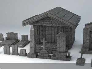 sci-fi shapes - the necropolis low-poly 3D Model