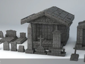 sci-fi shapes - the necropolis low-poly 3D Model