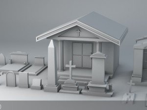 sci-fi shapes - the necropolis low-poly Modello 3D